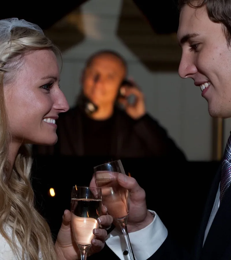 Toast with smiles during speeches